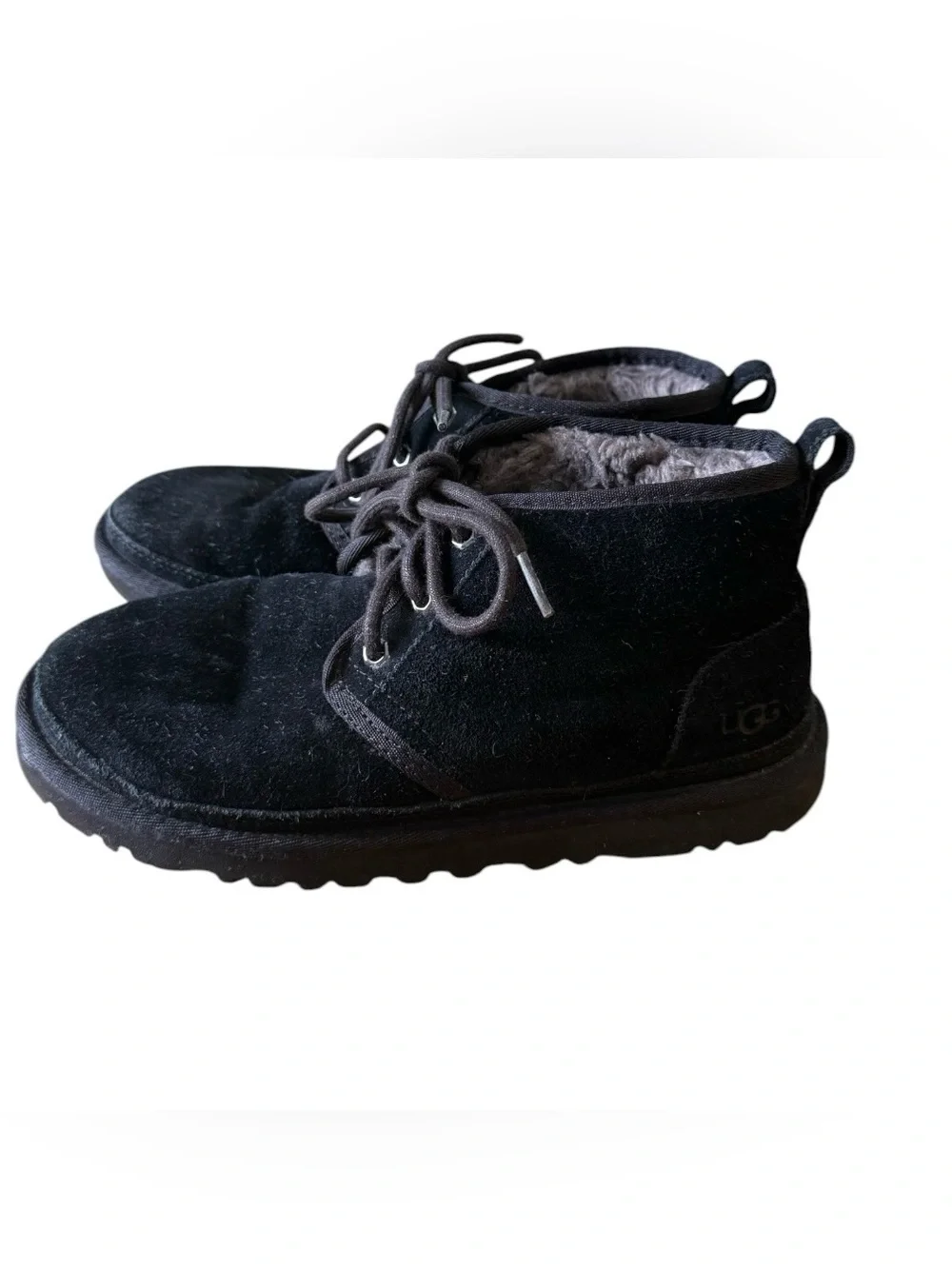 UGG Neumel Black Suede Sheepskin Chukka Ankle Boots Shoes Size US 7 Men